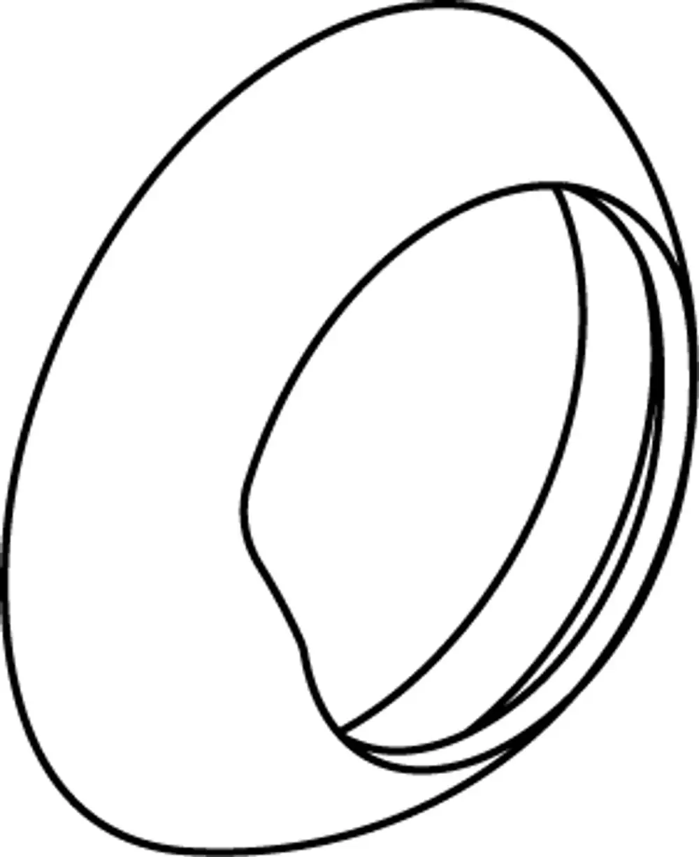 Abdeckkappe in runder Form, hergestellt von Ideal Standard, mit glatter Oberfläche und einem inneren Ring, geeignet zum Abdecken von Fittings oder Schrauben.